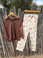 Mocha Scallop Top