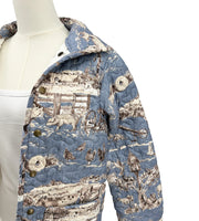 Aledo Toile Chambray Quilted Snap Jacket