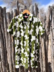 ZigZag Olive Button Up Dress