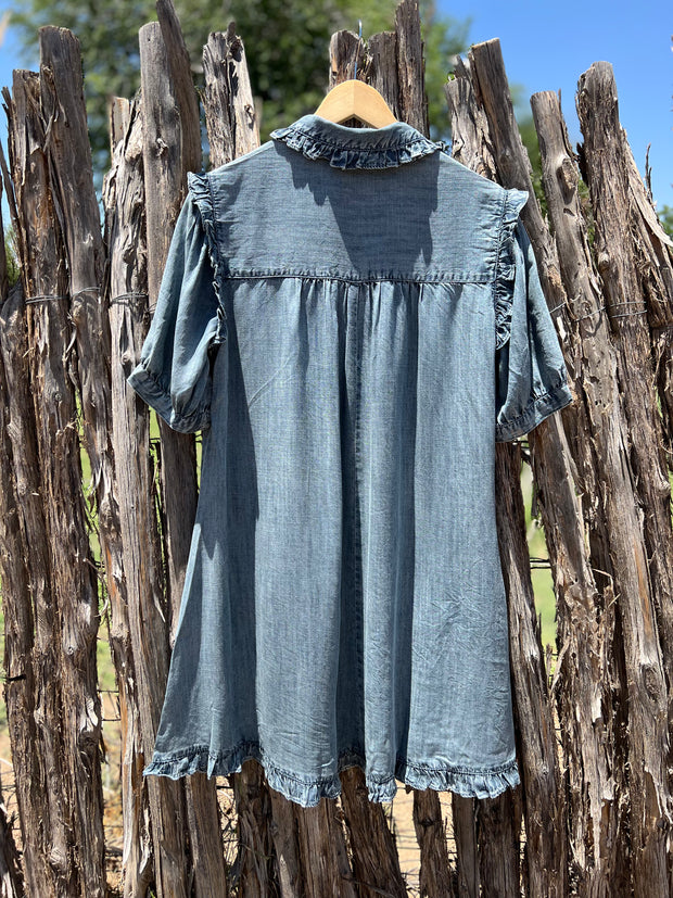 ivy jane denim dress Tucked Sleeve Denim Dress Ivy Jane Brand