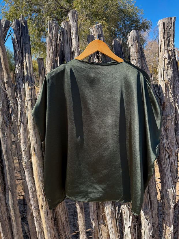 Forest Green Draped Top