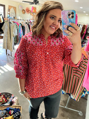 Ivy Jane Two Prints Red Top