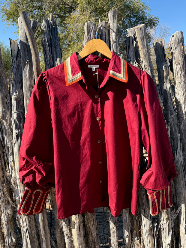 House Divided Burgundy Top