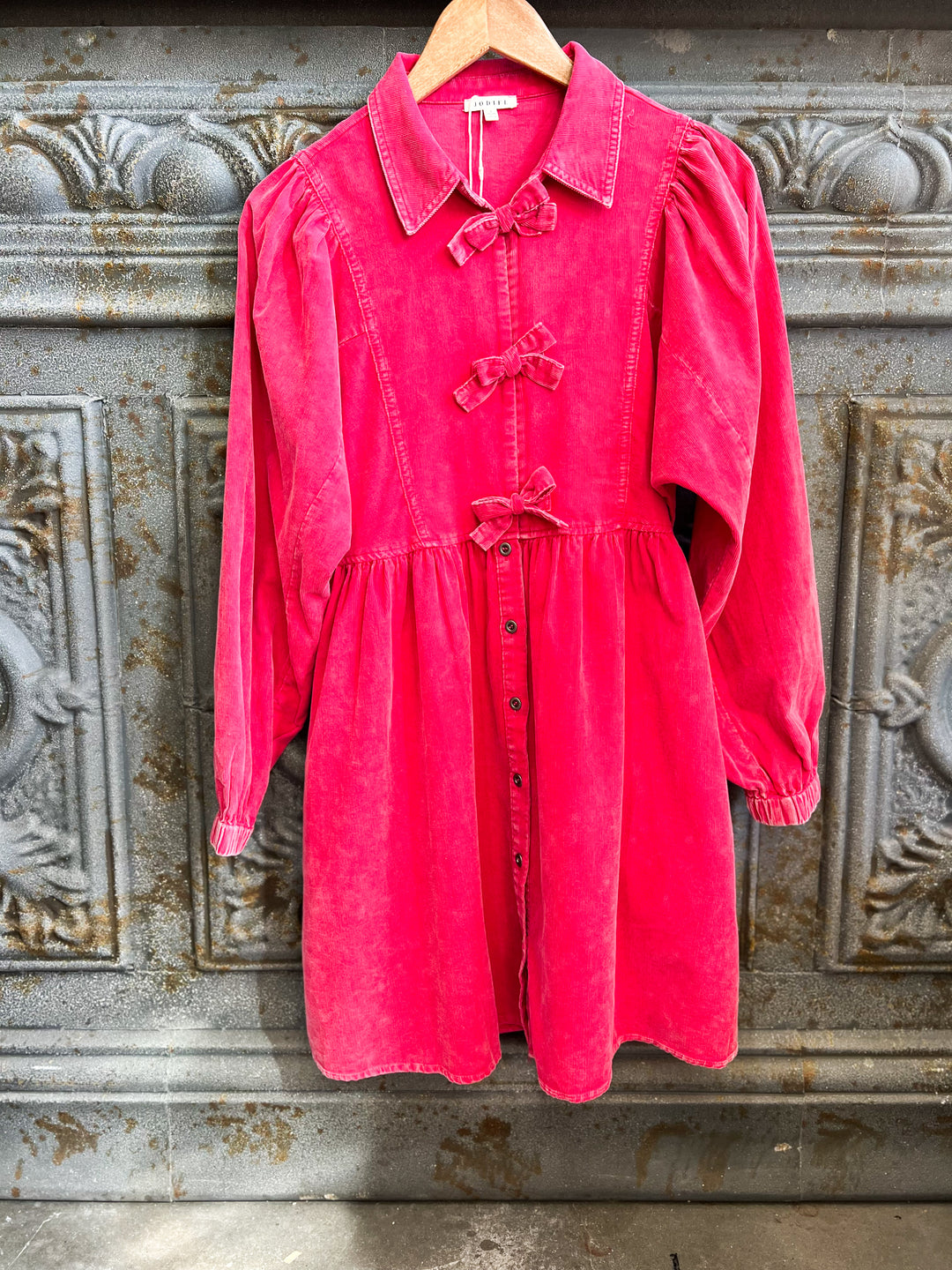 Cranberry Corduroy Bow Dress – Qué Cute Style Boutique