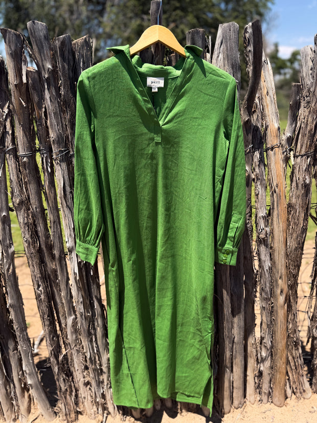 green linen tunic dress Midi – Qué Cute Style Boutique TWILA RG ROSE GOLD
