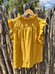 Ivy Jane Gold Eyelet Ruffled Top
