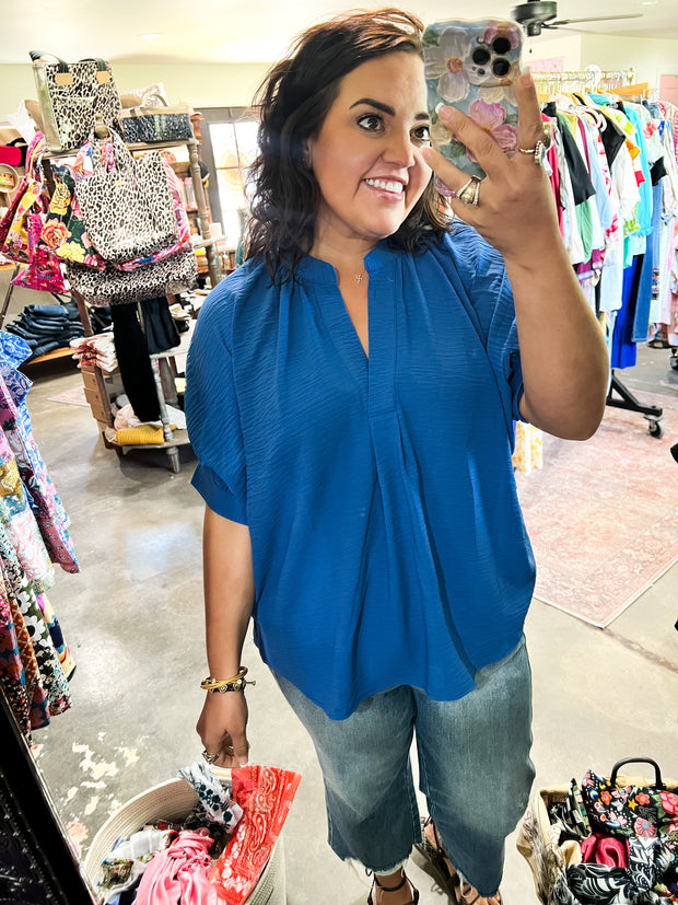 Ivy Jane Popover Dolman Top - Nautical Blue