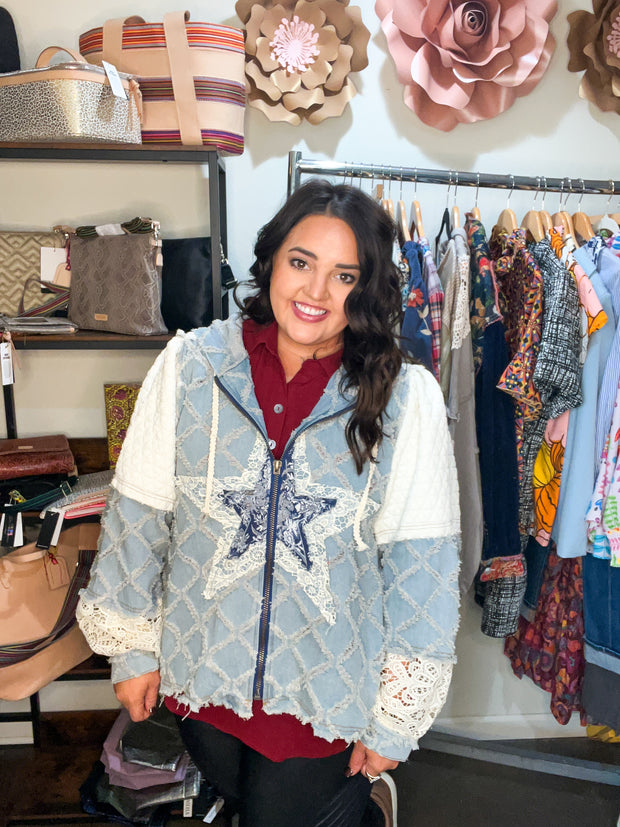 Denim Star Lace Jacket