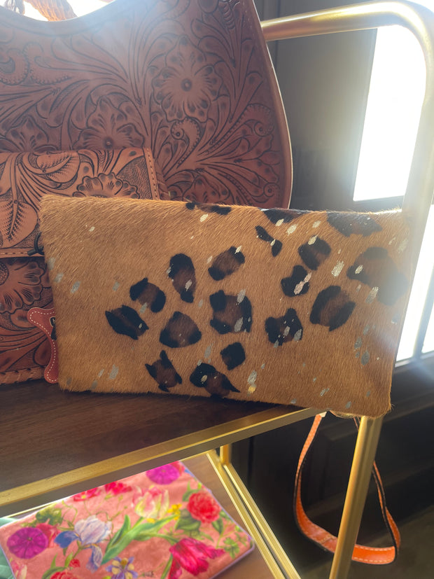 Hair on Cow Hide Clutch