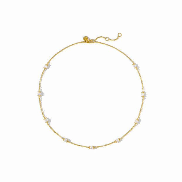 Julie Vos Hydra Delicate Station Necklace - Pearl