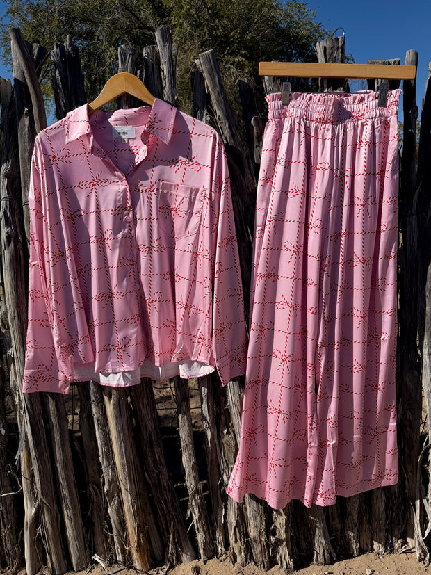 Christmas Bow Satin PJ Set.