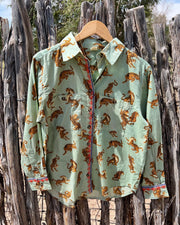 Ivy Jane Tiger Embroidered Camp Shirt