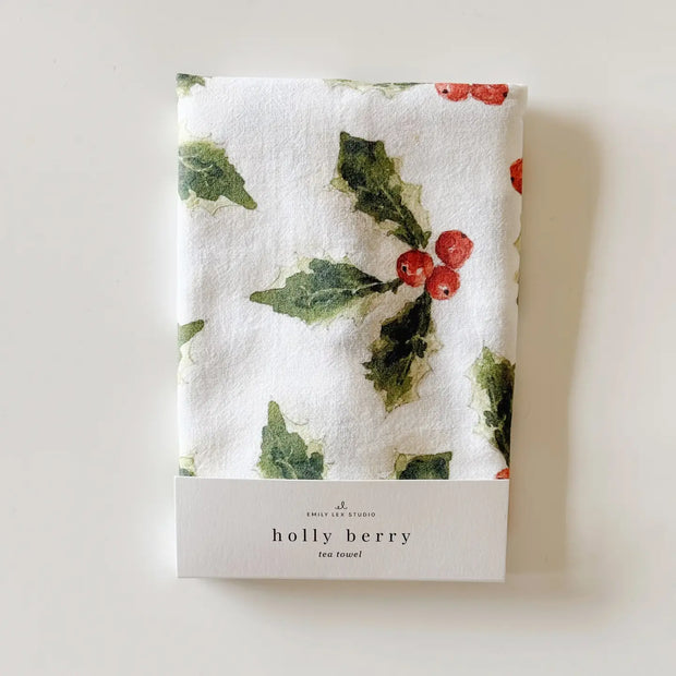 Holly Berry Tea Towel