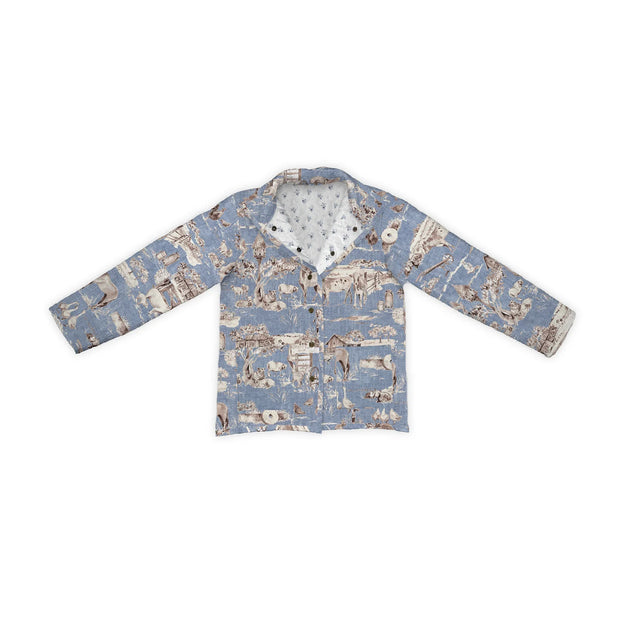 Aledo Toile Chambray Quilted Snap Jacket