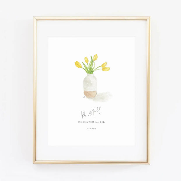 Psalm 46:10 Tulips Scripture Print