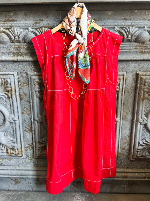 Ivy Jane Topstitched Tiered Dress