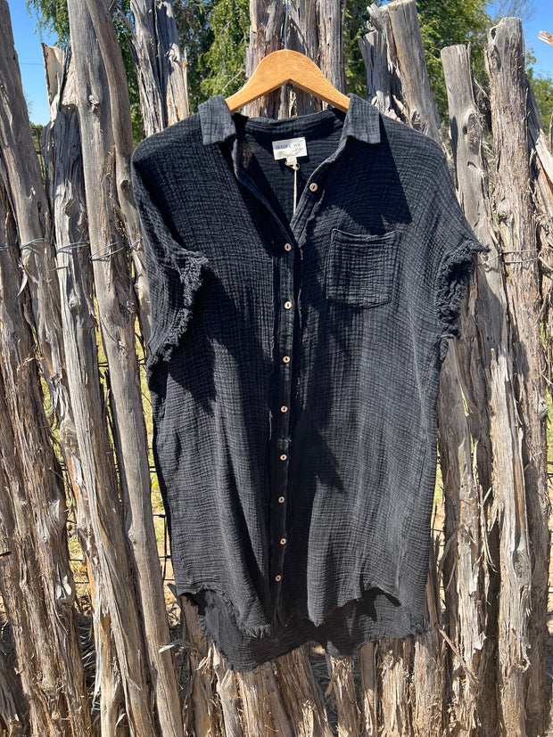 Charcoal Mineral Washed Tunic