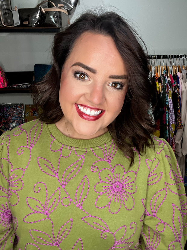 Ivy Jane Floral Vines Knit Top