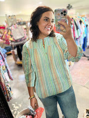 Ivy Jane Gauze Stripe Popover Top