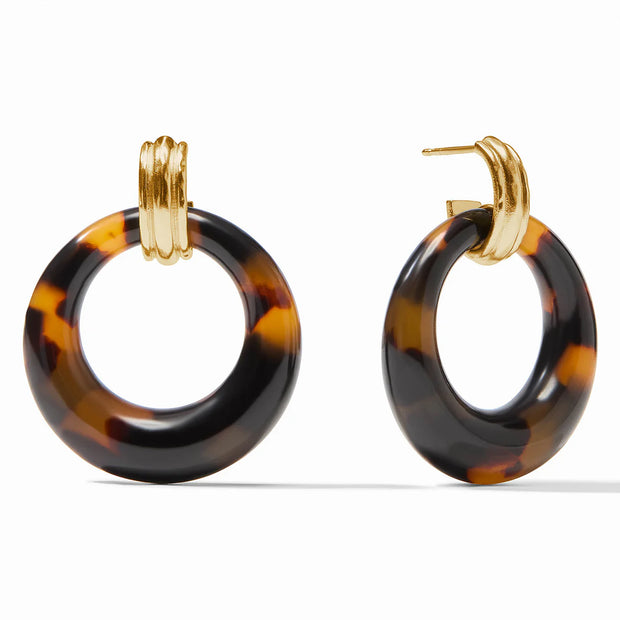 Julie Vos Madison Doorknocker Earring - Tortoiseshell