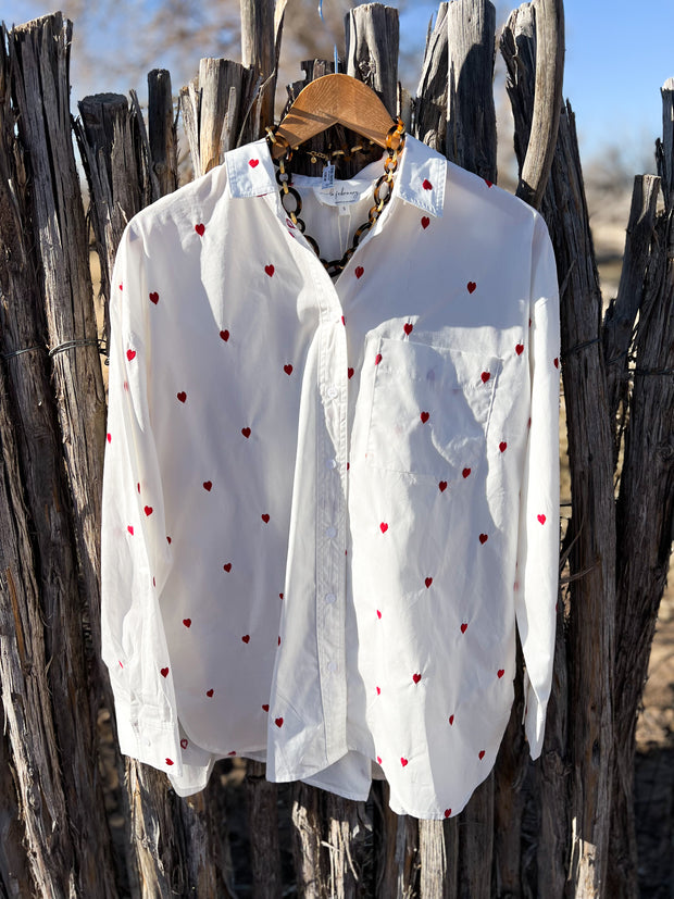 Full of Hearts Button Down