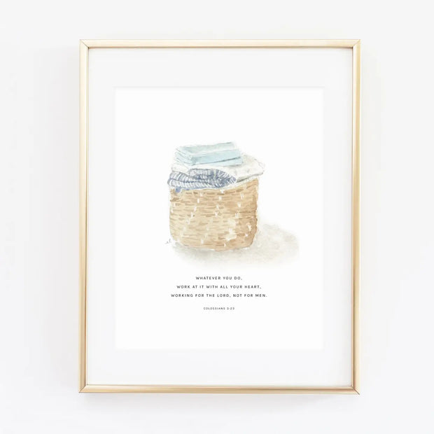 Colossians 3:23 Laundry Scripture Print