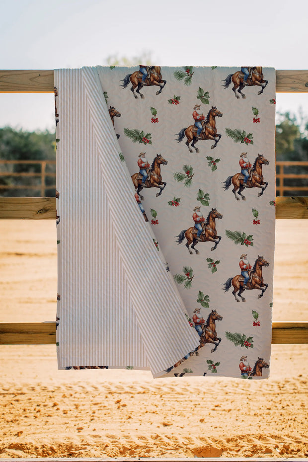 Cowboy Christmas King Quilt