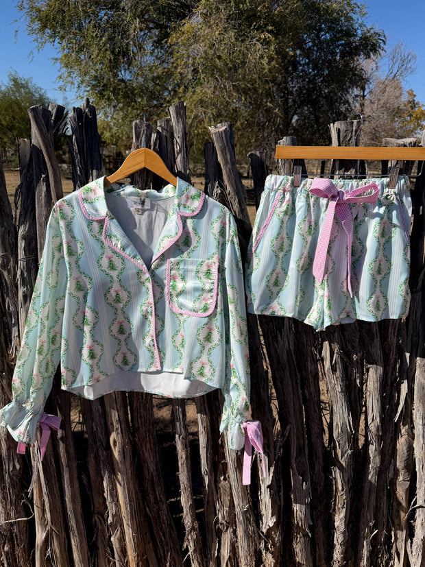 Christmas Print Satin PJ set