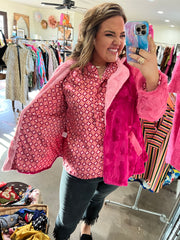 Ivy Jane Pink Patchwork Fur Jacket