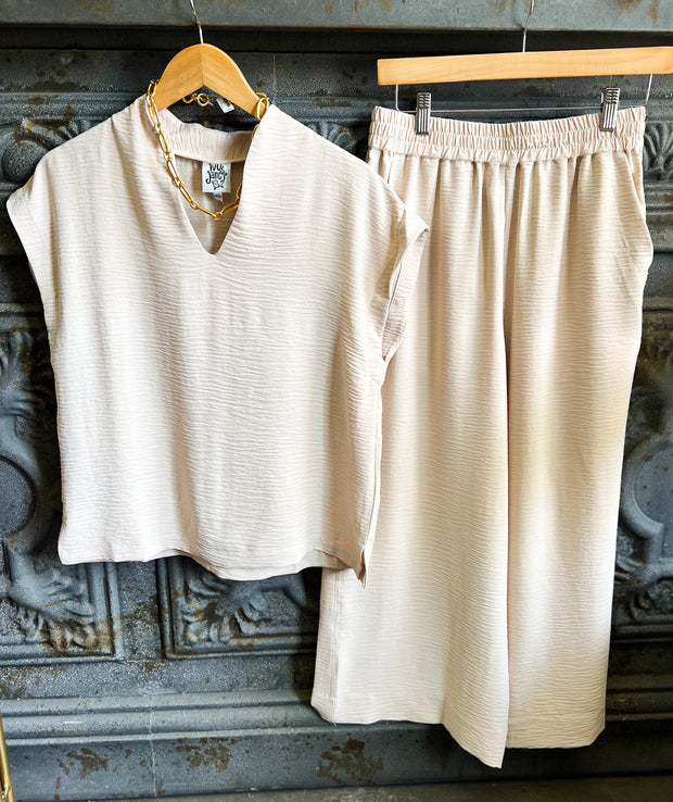 Ivy Jane Funnel Collar Top - Sand