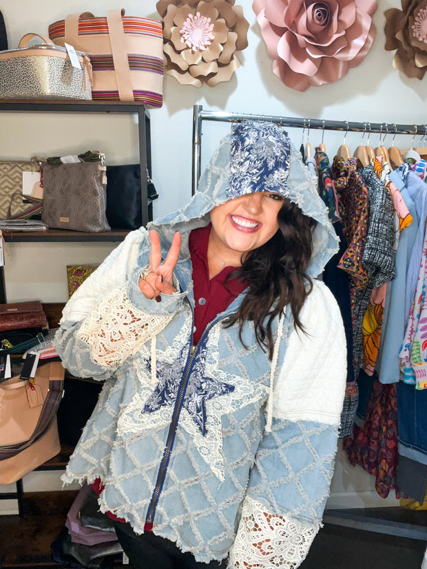 Denim Star Lace Jacket