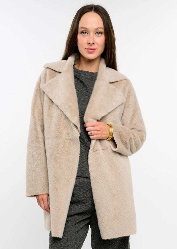 Ivy Jane Faux Fur & Suede Coat