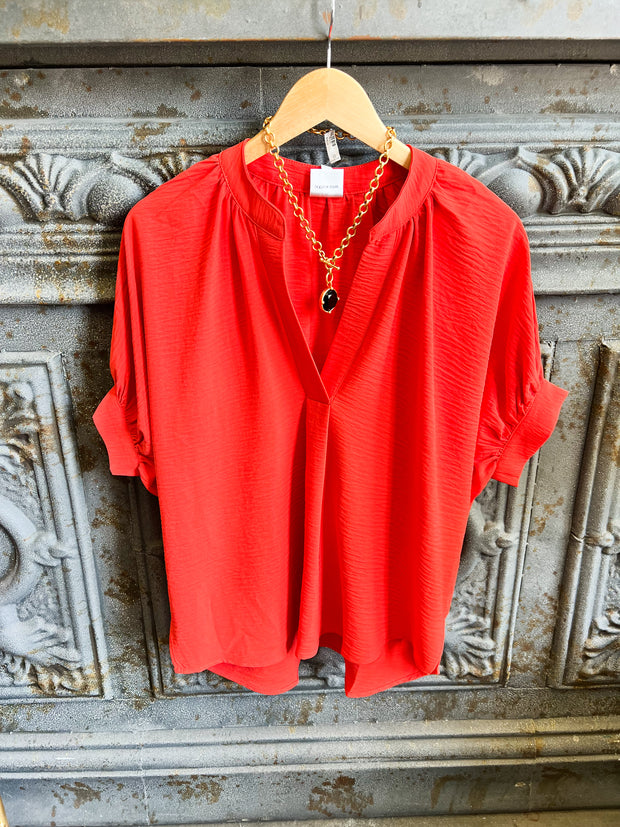 Ivy Jane Popover Dolman Top - Tomato