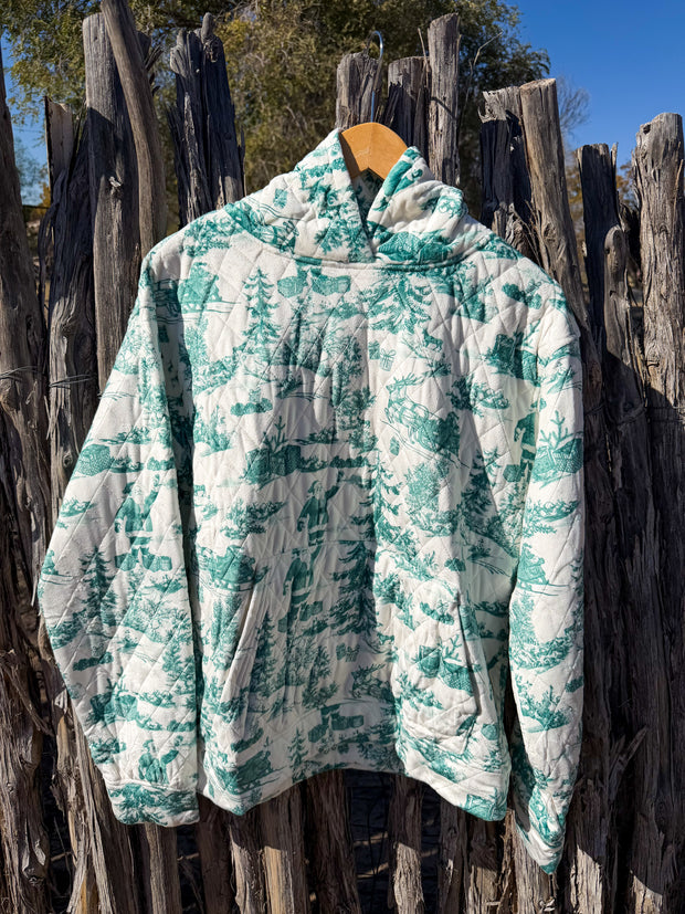 Christmas Quilted Hoodie Sweatshirt