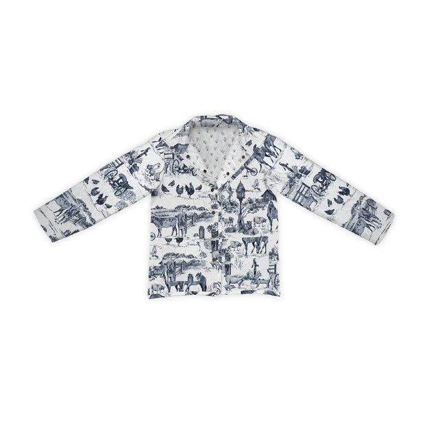 Aledo Toile Navy Quilted Cropped Jacket