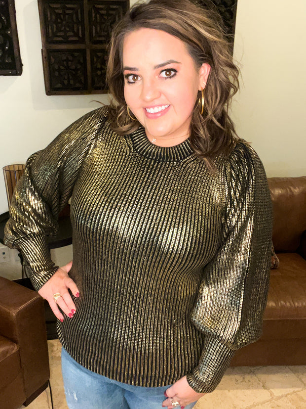 Gold Metallic Sweater