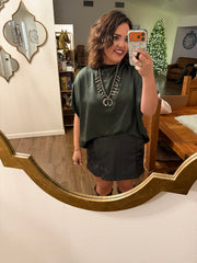 Forest Green Draped Top