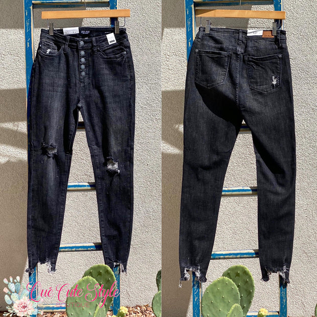 Judy Blue Black Button Fly Jeans