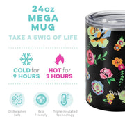 Swig Fleur Noir Mega 24 oz Coffee Cup