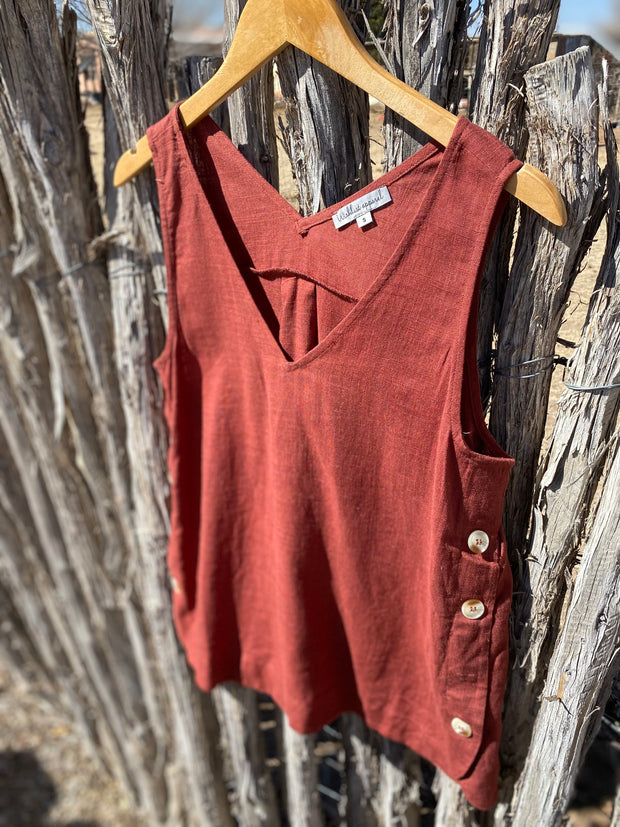 Swing Tank Top With Side Buttons