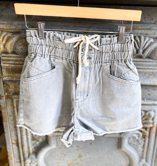Stone Paper Bag Waist Shorts