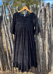 Ivy Black Burnout Velvet Dress
