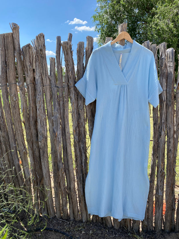 Ivy Jane Blue Gauzee Pullover Midi Dress