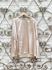 Champagne Flare Sleeve Blouse