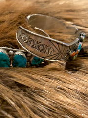 Turquoise, Spiny Cuff Bracelet