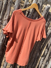 Ginger Raw Hem Tee