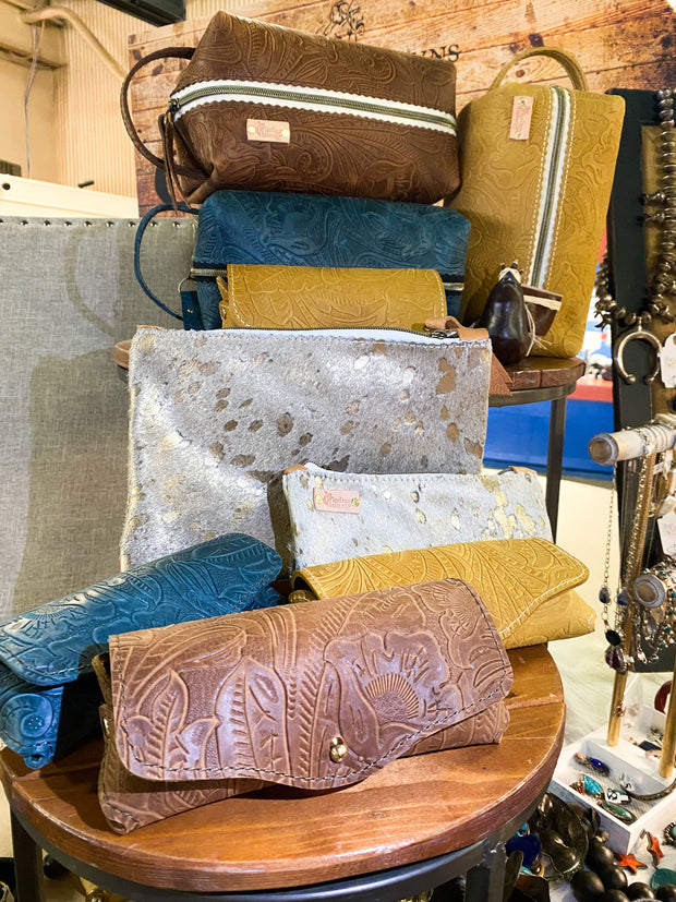 Tooled Leather Toiletry Kits