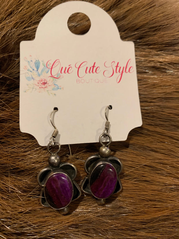 Purple Spiny Earrings