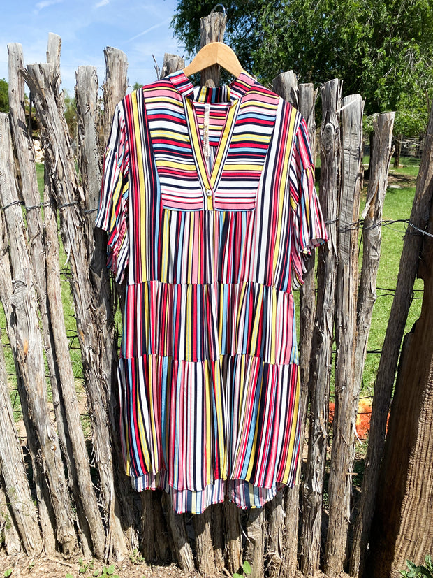 Ivy Jane Multi Stripe Tiered Dress