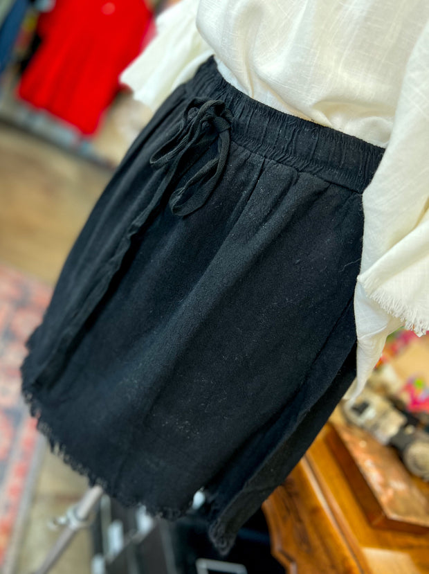 Little Black Linen Skirt